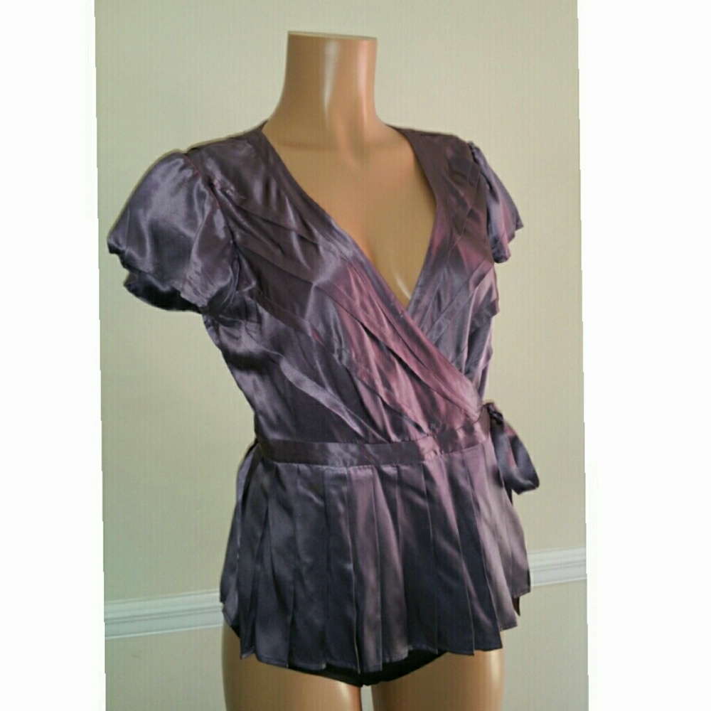 Lilac Satin Crossbody blouse